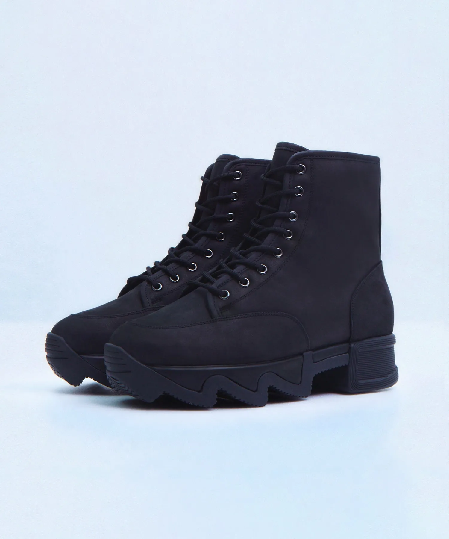 Arom Black Lace-Up Boot