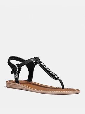 Coach Women's Chain T-Strap Sandal Black FG2100