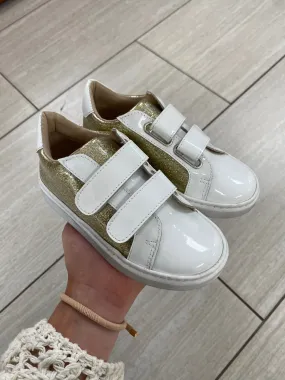 Confetti White and Gold Patent Sneaker