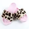 Fashion trend plush faux fur breathable luxury high quality fur slides slippers women