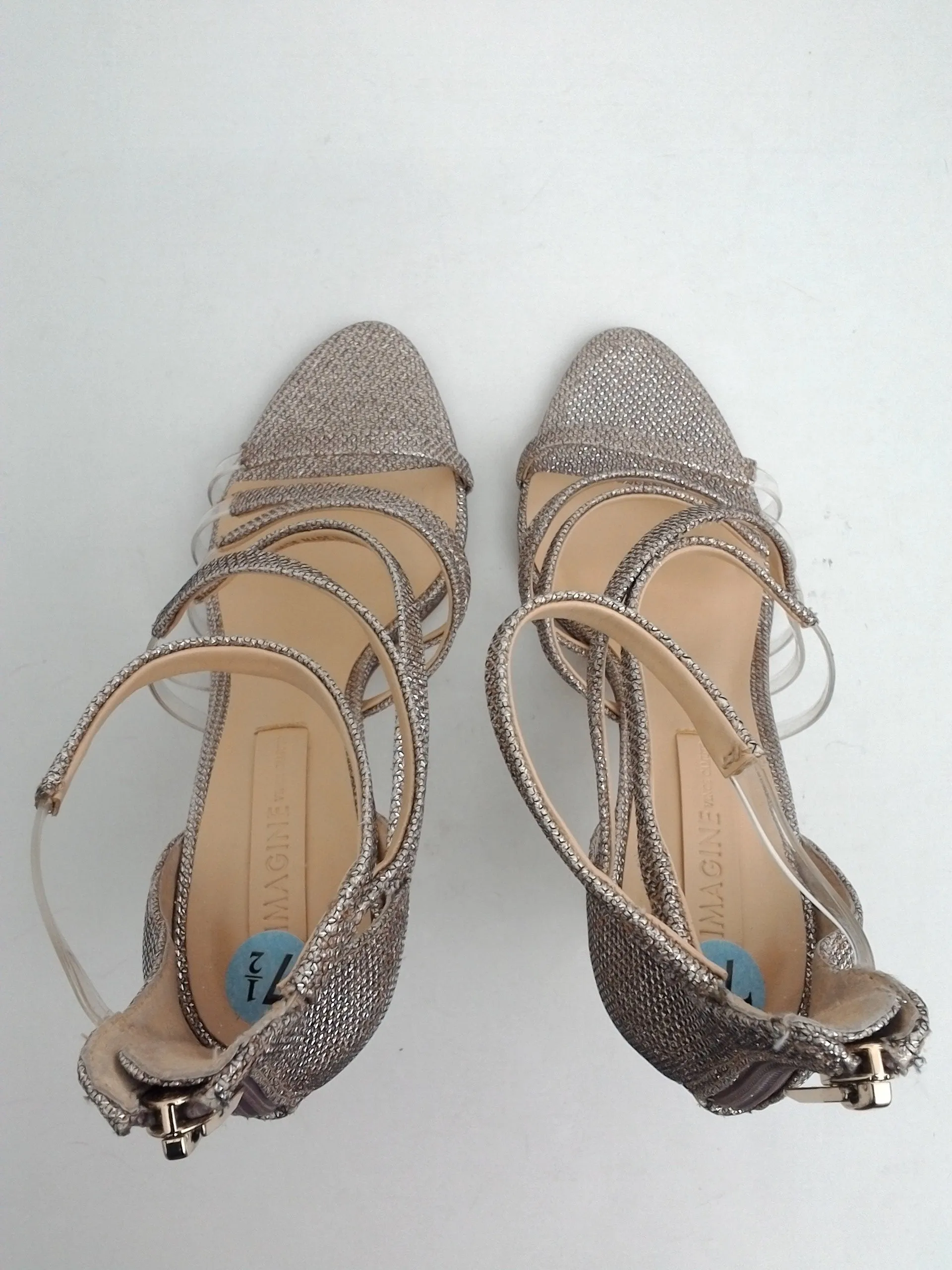 Imagine Women's Roselle Champagne/Clear Heeled Sandal Size 7.5 M