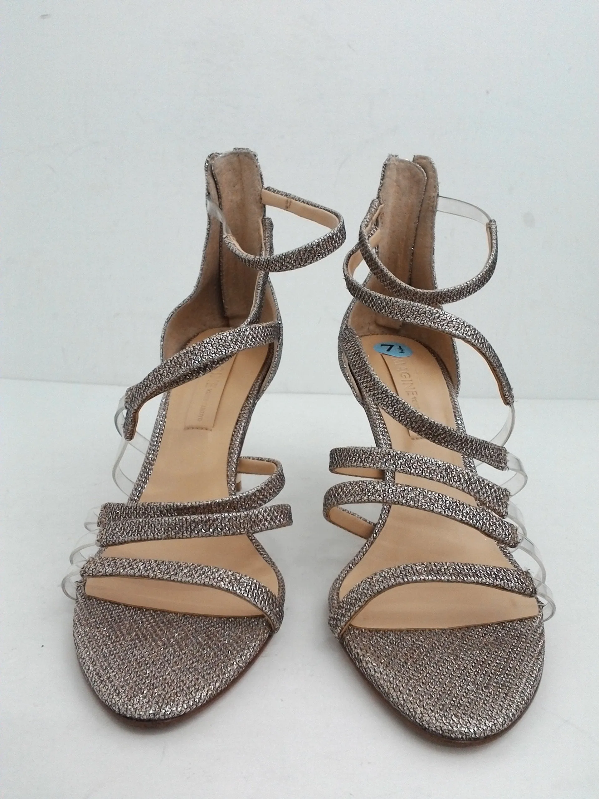 Imagine Women's Roselle Champagne/Clear Heeled Sandal Size 7.5 M