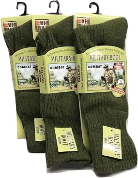 Men's Army Military Patrol Boot Socks Thermal Long Hiking Socks Heat Tog Cushioned Sole Size 6-11