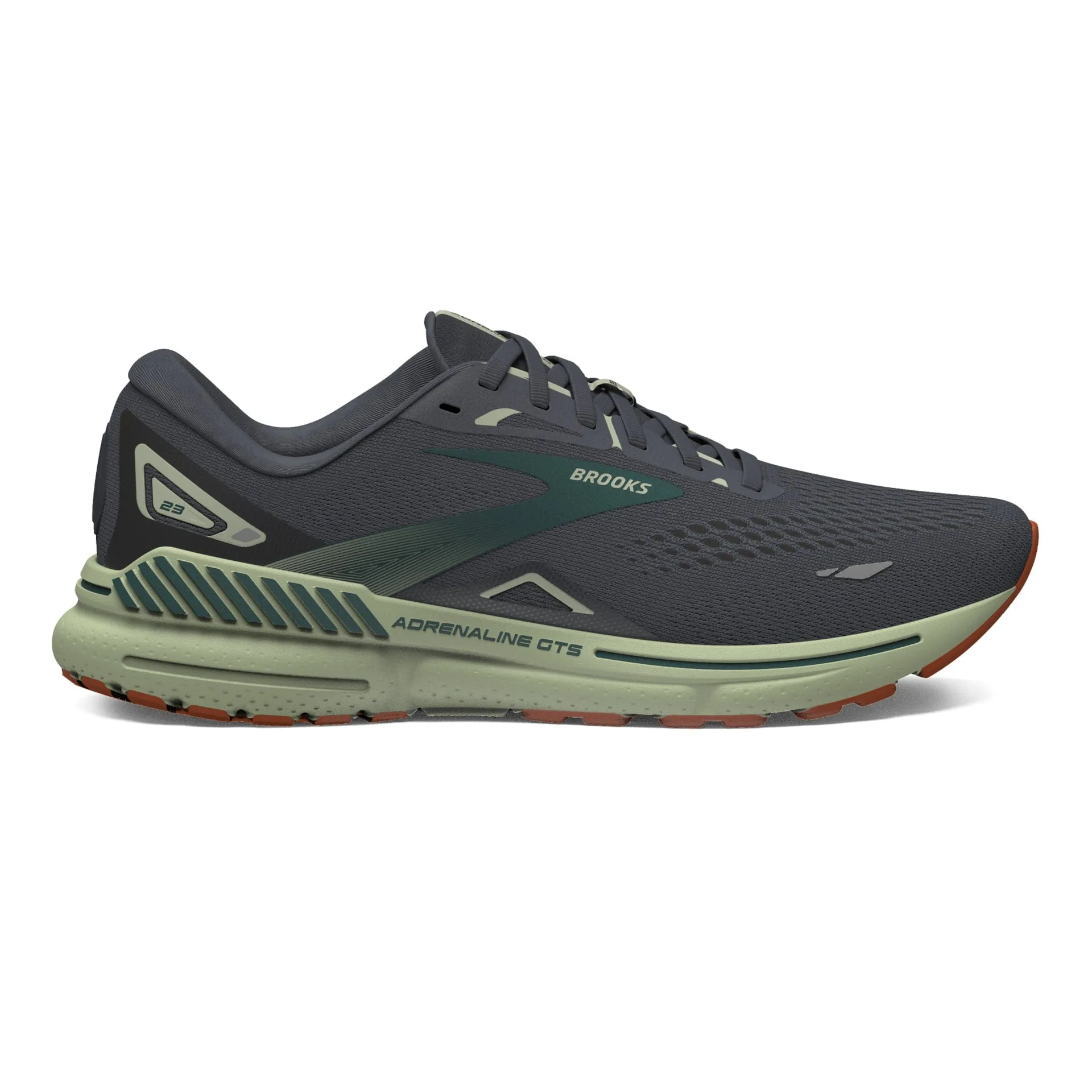 Men's Brooks Adrenaline GTS 23 (Ebony/Smoke Green/Clay)